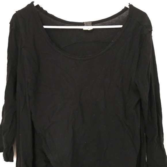 Free people front layering black 3/4 sleeves top - Picture 4 of 4